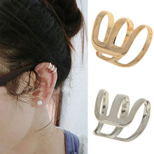 Load image into Gallery viewer, Punk Rock Ear Clip Cuff Wrap Earrings No piercing-Clip On Silver Gold Stud Earrings

