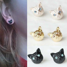 Load image into Gallery viewer, Lovely Cat Ear Studs Fashion Design Earrings 3 Colors Cat Ear Studs Pair
