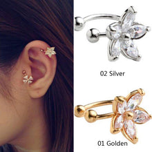 Load image into Gallery viewer, 1 PC Crystal Flower U Shape Earrings For Women
