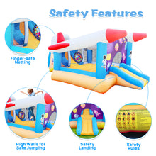 Load image into Gallery viewer, 6 in 1 outdoor indoor inflatable bouncer for kids target ball basketball slide with blower
