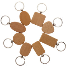 Load image into Gallery viewer, 8PCS Natural Wooden Key Ring Anti Lost Keychain Wood Jewelry Accessories Gifts
