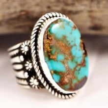 Load image into Gallery viewer, 925 Silver Ring Woman Man White Fire Opal Moon Stone Turquoise Wedding Engagement Ring Size6-10
