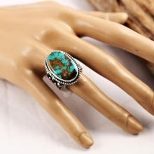 Load image into Gallery viewer, 925 Silver Ring Woman Man White Fire Opal Moon Stone Turquoise Wedding Engagement Ring Size6-10

