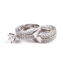 Load image into Gallery viewer, Chic Women White Sapphire Silver Ring Set Wedding Engagement Jewelry Gift Sz5-10
