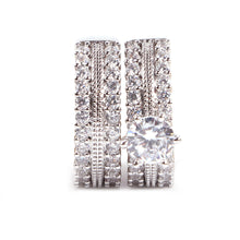 Load image into Gallery viewer, Chic Women White Sapphire Silver Ring Set Wedding Engagement Jewelry Gift Sz5-10
