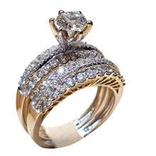Load image into Gallery viewer, Chic Women White Sapphire Silver Ring Set Wedding Engagement Jewelry Gift Sz5-10
