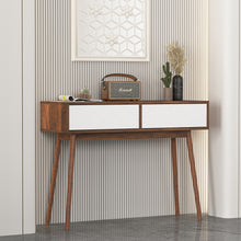 Load image into Gallery viewer, Entryway Table with 2 Carved Panel Drawers, Console Table with Storage Space and Wood Legs,Sofa Table Behind Couch for Hallway, Living Room, Natural Color
