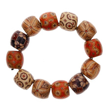 Load image into Gallery viewer, 300Pcs 10mm Mixed Painted Pattern Drum Barrel Wooden Loose Beads for Jewelry Making Hair Accessories Craft
