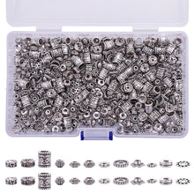 Load image into Gallery viewer, Antique Tibetan Silver Spacer Beads 600pcs 12 Style Charm Bead Spacers for Jewelry Making Bracelets Necklace
