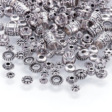 Load image into Gallery viewer, Antique Tibetan Silver Spacer Beads 600pcs 12 Style Charm Bead Spacers for Jewelry Making Bracelets Necklace
