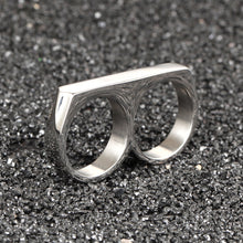 Load image into Gallery viewer, Two Fingers Double Ring Stainless Steel Men's Hip Hop Style Ring 7,8,9,10,11,12,13
