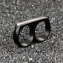 Load image into Gallery viewer, Two Fingers Double Ring Stainless Steel Men's Hip Hop Style Ring 7,8,9,10,11,12,13
