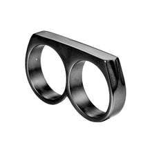 Load image into Gallery viewer, Two Fingers Double Ring Stainless Steel Men's Hip Hop Style Ring 7,8,9,10,11,12,13
