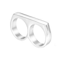 Load image into Gallery viewer, Two Fingers Double Ring Stainless Steel Men's Hip Hop Style Ring 7,8,9,10,11,12,13
