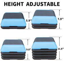 Load image into Gallery viewer, Height-Adjustable Step Aerobics Platform Fitness Equipment Stepper Trainer Exercise Step Platform with 4 Riser Blue
