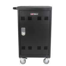Load image into Gallery viewer, Mobile Charging Cart and Cabinet for Tablets Laptops 30-Device With Combination Lock--Black
