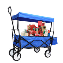 Load image into Gallery viewer, Garden Shopping Beach Cart folding wagon (Blue)
