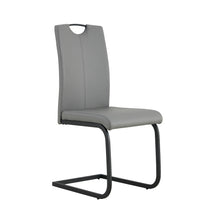 Load image into Gallery viewer, Dining chairs set of 2, Grey PU Chair modern kitchen chair with metal leg
