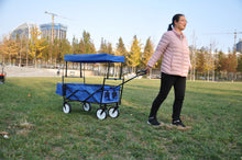 Load image into Gallery viewer, Garden Shopping Beach Cart folding wagon (Blue)
