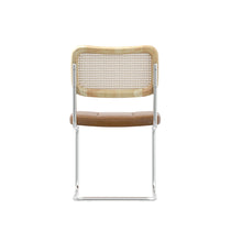 Load image into Gallery viewer, Set of 4, Leather Dining Chair with High-Density Sponge, Rattan Chair for Dining room, Living room, Bedroom, Brown
