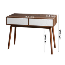 Load image into Gallery viewer, Entryway Table with 2 Carved Panel Drawers, Console Table with Storage Space and Wood Legs,Sofa Table Behind Couch for Hallway, Living Room, Natural Color
