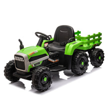Load image into Gallery viewer, Ride on Tractor with Trailer,12V Battery Powered Electric Tractor Toy w/Remote Control,electric car for kids,Three speed adjustable,Power display, USB,MP3 ,Bluetooth,LED light,Two-point safety belt
