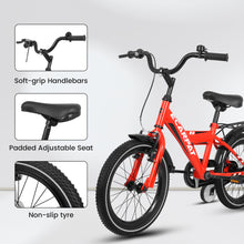 Load image into Gallery viewer, A16115 Kids Bike 16 inch for Boys &amp; Girls with Training Wheels, Freestyle Kids' Bicycle with fender and carrier.
