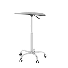Load image into Gallery viewer, Adjustable Height Black Tempered Glass Table Desk Table with Lockable Wheels(Adjustable Range 24.2 "~32.7 ")
