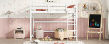 Load image into Gallery viewer, Twin Size High Loft Bed with inclined Ladder, Guardrails,White
