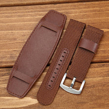 Load image into Gallery viewer, Nylon Watch Band PU Leather Strap 18mm 20mm 22mm 24mm Watch Straps

