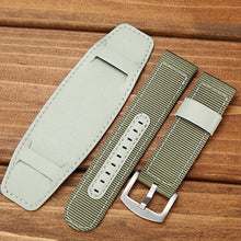 Load image into Gallery viewer, Nylon Watch Band PU Leather Strap 18mm 20mm 22mm 24mm Watch Straps

