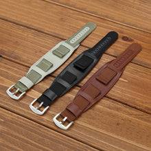 Load image into Gallery viewer, Nylon Watch Band PU Leather Strap 18mm 20mm 22mm 24mm Watch Straps
