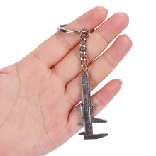 Load image into Gallery viewer, Mental Movable Vernier Caliper Ruler Model Keychain Mini Vernier Caliper Key Ring Car Turbo Key Chain Gauge Tool
