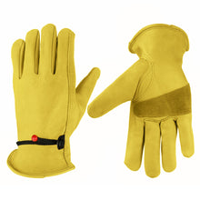 Load image into Gallery viewer, Cowhide Leather Work Safe Gloves for Garden Motorcycle Driving Welding Protection Workshops Non-slip Wear-resisting Fit Porter
