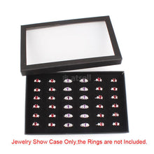 Load image into Gallery viewer, Hot Woman Wholesale Lots 30pcs Rhinestone Assorted Silver Plated Ring with 36 Slots Ring Storage
