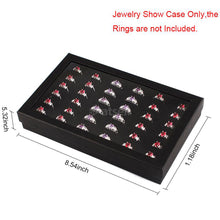 Load image into Gallery viewer, Hot Woman Wholesale Lots 30pcs Rhinestone Assorted Silver Plated Ring with 36 Slots Ring Storage
