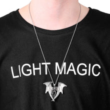 Load image into Gallery viewer, Hip-hop Night Light Human Skeleton Luminous Bat Wings Necklace Halloween Street Jewelry Gift
