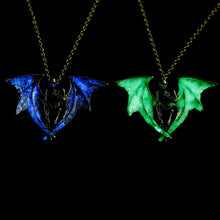 Load image into Gallery viewer, Hip-hop Night Light Human Skeleton Luminous Bat Wings Necklace Halloween Street Jewelry Gift
