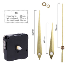 Load image into Gallery viewer, Quartz Clock Movement With Hands For Mechanism Clock Repair Replacement Shaft Length 12mm (9/20 Inch) Thread Length 5mm(1/5 Inch)
