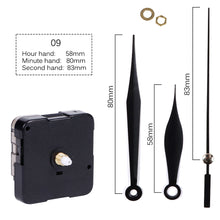Load image into Gallery viewer, Quartz Clock Movement With Hands For Mechanism Clock Repair Replacement Shaft Length 12mm (9/20 Inch) Thread Length 5mm(1/5 Inch)
