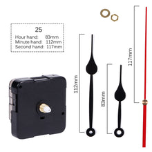 Load image into Gallery viewer, Quartz Clock Movement With Hands For Mechanism Clock Repair Replacement Shaft Length 12mm (9/20 Inch) Thread Length 5mm(1/5 Inch)
