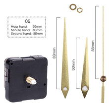 Load image into Gallery viewer, Quartz Clock Movement With Hands For Mechanism Clock Repair Replacement Shaft Length 12mm (9/20 Inch) Thread Length 5mm(1/5 Inch)
