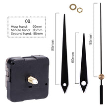 Load image into Gallery viewer, Quartz Clock Movement With Hands For Mechanism Clock Repair Replacement Shaft Length 12mm (9/20 Inch) Thread Length 5mm(1/5 Inch)
