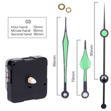 Load image into Gallery viewer, Quartz Clock Movement With Hands For Mechanism Clock Repair Replacement Shaft Length 12mm (9/20 Inch) Thread Length 5mm(1/5 Inch)
