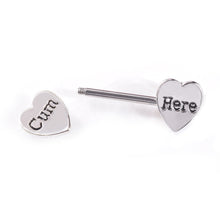 Load image into Gallery viewer, Surgical Stainless Lettering Bra Lovely Heart Nipple Ring Piercing Rings Bra Rings Creative Body Piercing Jewelry
