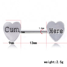 Load image into Gallery viewer, Surgical Stainless Lettering Bra Lovely Heart Nipple Ring Piercing Rings Bra Rings Creative Body Piercing Jewelry
