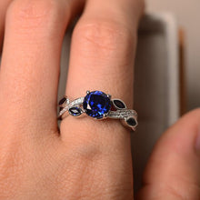 Load image into Gallery viewer, Women Inlay Cubic Zirconia Red Sapphire Rings Leaves Luxury Wedding Engagement Ring

