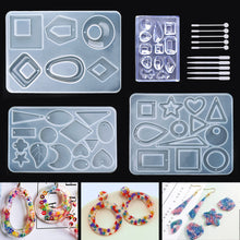 Load image into Gallery viewer, Earring Resin Molds, Stud Earring Jewelry Epoxy Resin Silicone Molds Include Droppers, Stirrers for DIY Jewelry Craft Making
