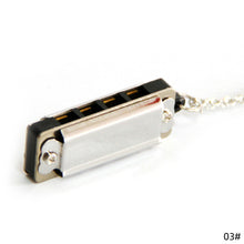 Load image into Gallery viewer, Mini Harmonica Necklace 4 Hole 8 Tone Harmonica Pendant Necklace Kids Musical Instruments Gift
