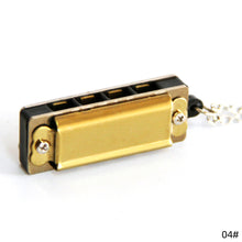 Load image into Gallery viewer, Mini Harmonica Necklace 4 Hole 8 Tone Harmonica Pendant Necklace Kids Musical Instruments Gift
